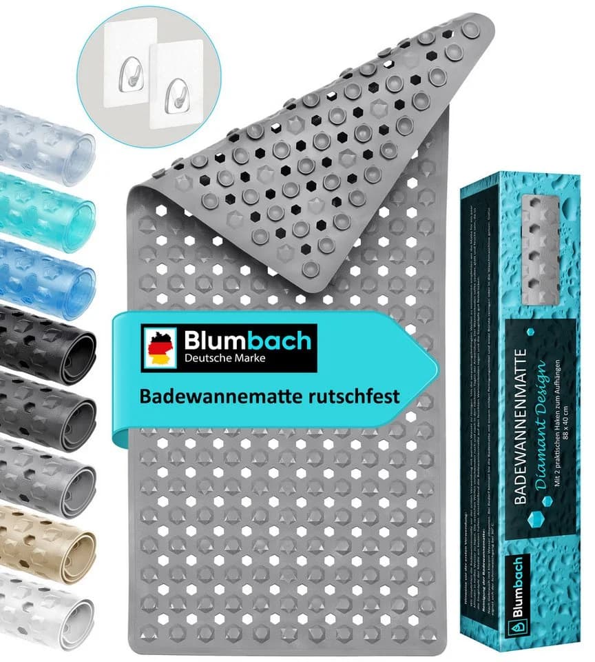 Blumbach Wanneneinlage Badewannenmatte rutschfest grau - Bild 2