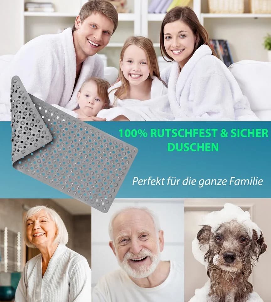 Blumbach Wanneneinlage Badewannenmatte rutschfest grau - Bild 5