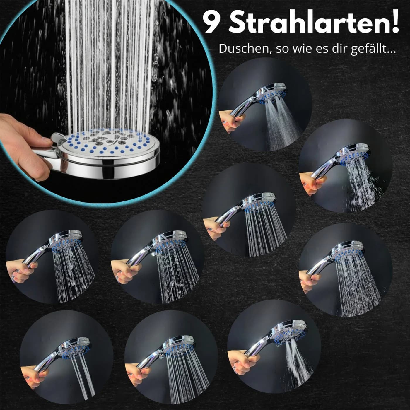 Blumbach Energy Rain Hochdruck Duschkopf 9 Strahlarten - Bild 3