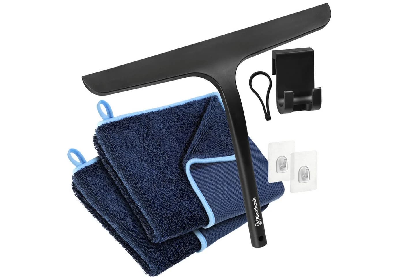 Blumbach Duschabzieher Schwarz Silikon mit Edelstahlkern 28 cm - Bild 2