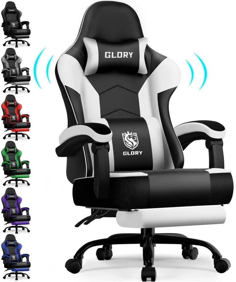 Hiazurm Gaming-Stuhl Ergonomisch mit Fußstütze und Wippfunktion - Bild 2