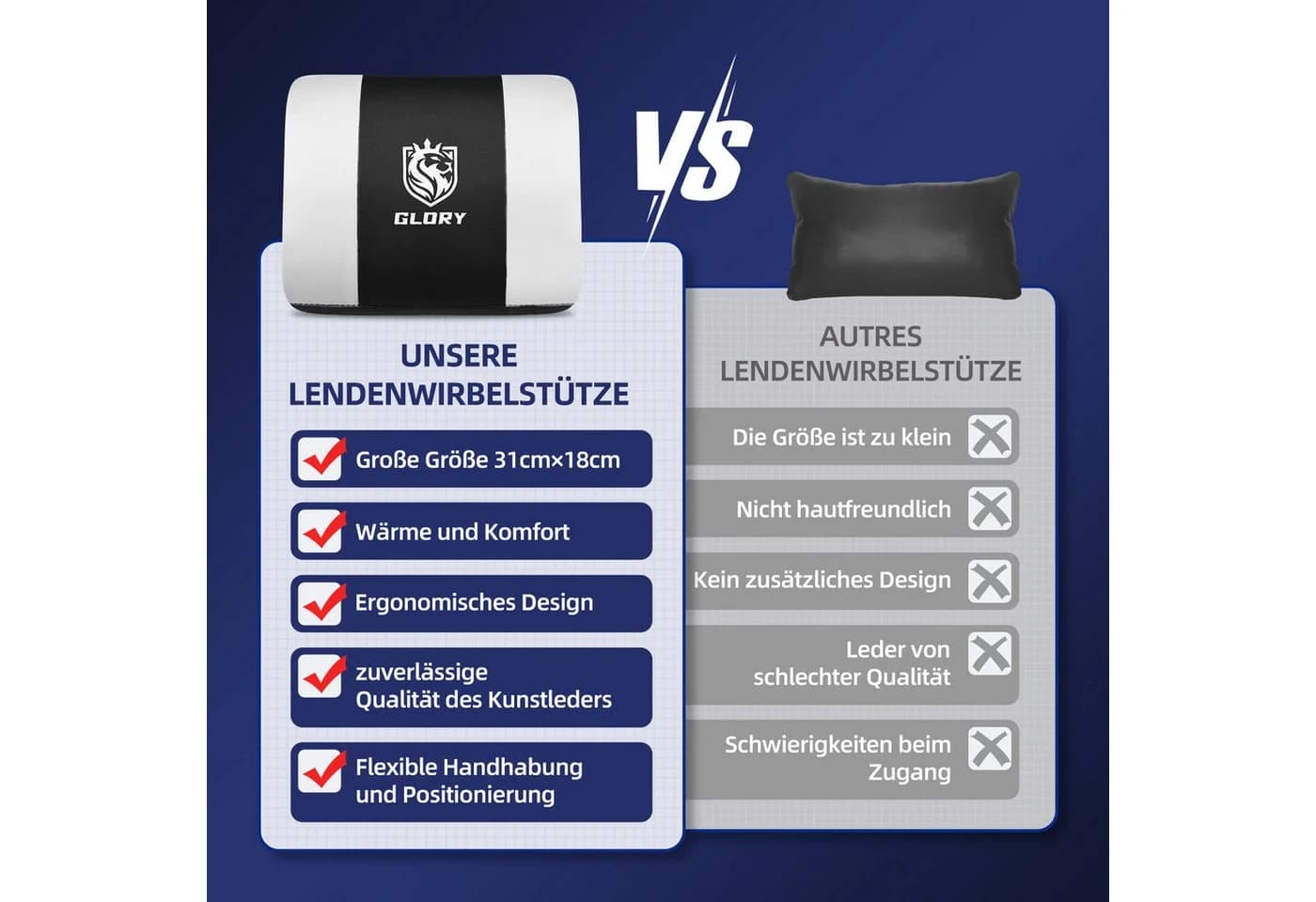 Hiazurm Gaming-Stuhl Ergonomisch mit Fußstütze und Wippfunktion - Bild 5