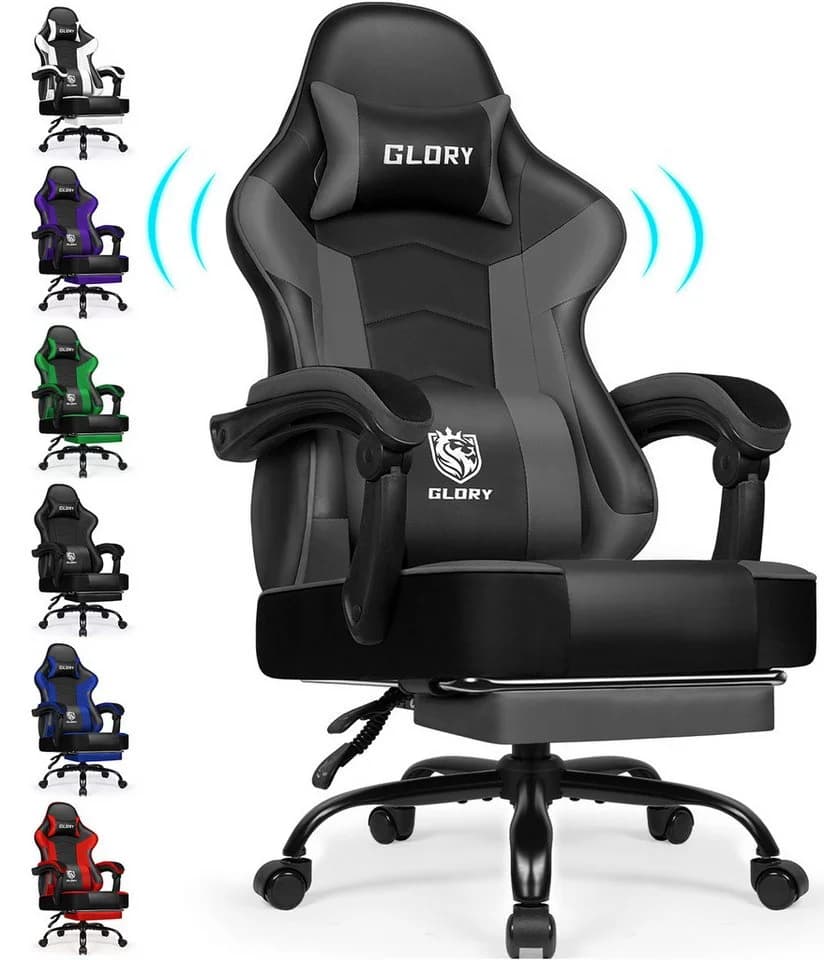 Hiazurm Gaming-Stuhl, Bürostuhl Ergonomisch, Wippfunktion bis 170° - Bild 2