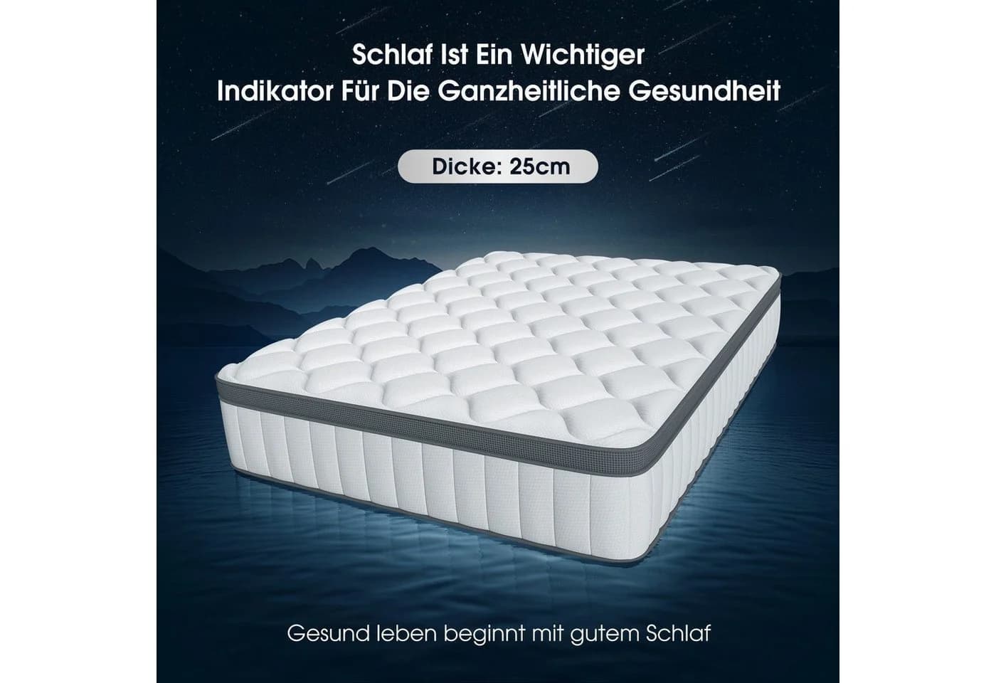 Hiazurm Taschenfederkernmatratze 7-Zonen Weiß Orthopädisch - Bild 3