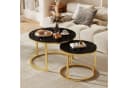 Hiazurm Couchtisch 2er Set Marmoroptik Schwarz Bild 2