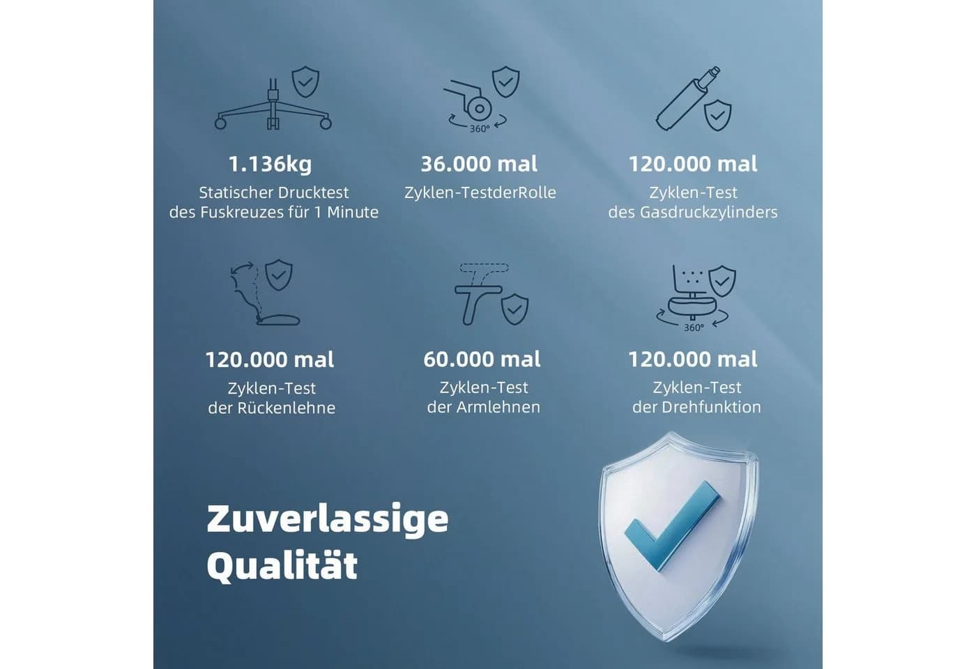 Hiazurm Bürostuhl Ergonomisch Schwarz Verstellbare Armlehne - Bild 5