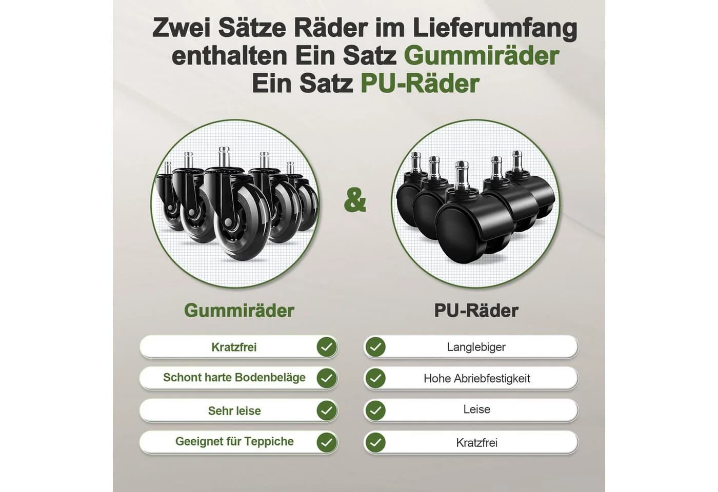 Hiazurm Bürostuhl mit 5D-Lendenwirbelstütze, Kopfstütze & Wippfunktion Schwarz