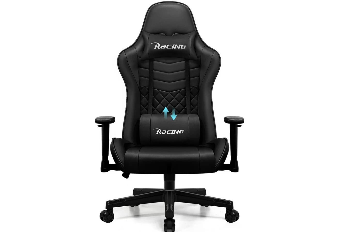 Hiazurm Gaming-Stuhl Schwarz Ergonomisch Wippfunktion bis 170° - Bild 2