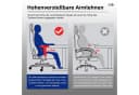 Hiazurm Gaming-Stuhl Ergonomisch Grau mit Wippfunktion Bild 5