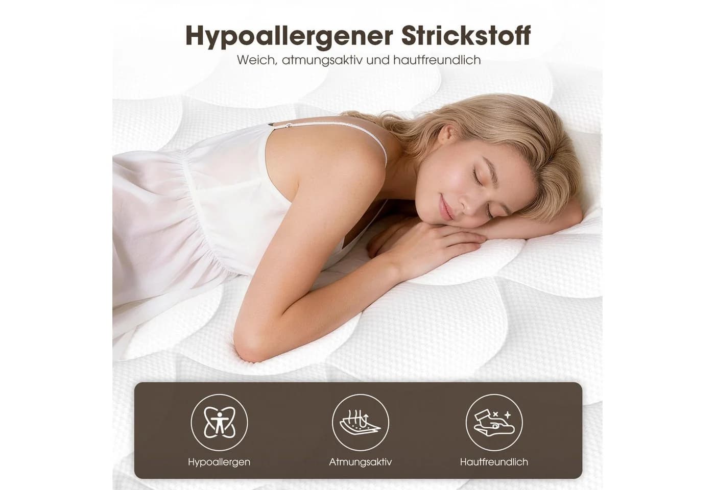 Hiazurm 7-Zonen Taschenfederkernmatratze Weiß Orthopädisch - Bild 4