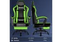 Hiazurm Gaming-Stuhl Ergonomisch mit Fußstütze & Lordosenstütze Grün Bild 5