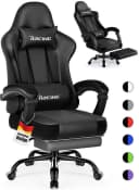 Hiazurm Gaming-Stuhl Ergonomisch mit Fußstütze und Lordosenstütze Bild 2