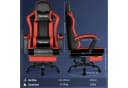 Hiazurm Gaming-Stuhl mit Fußstütze und Lordosenstütze Rot Bild 5