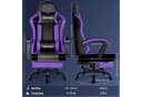 Hiazurm Gaming-Stuhl Lila Ergonomisch mit Fußstütze Bild 2