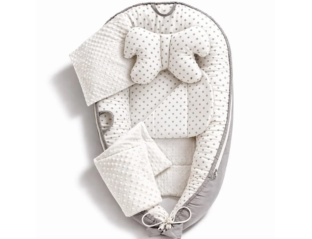 SKY & ZEN Kuschelnest für Neugeborene – Babynest mit Tragegriff - Bild 2