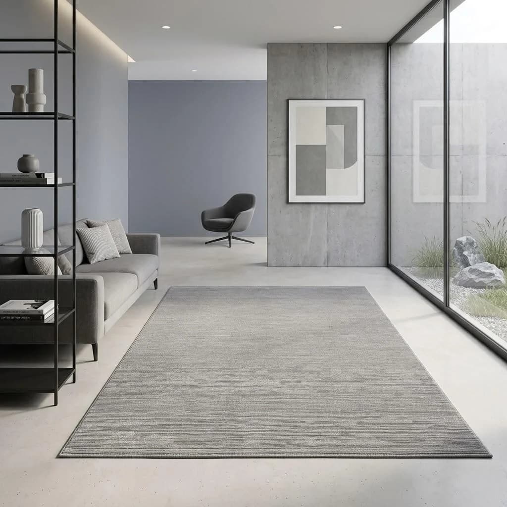 Teppich SEHRAZAT LIMA Grau 100x300 cm Kurzflor