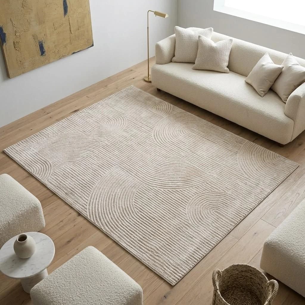 Teppich SEHRAZAT Moda 1100 Beige Polyester Polypropylen