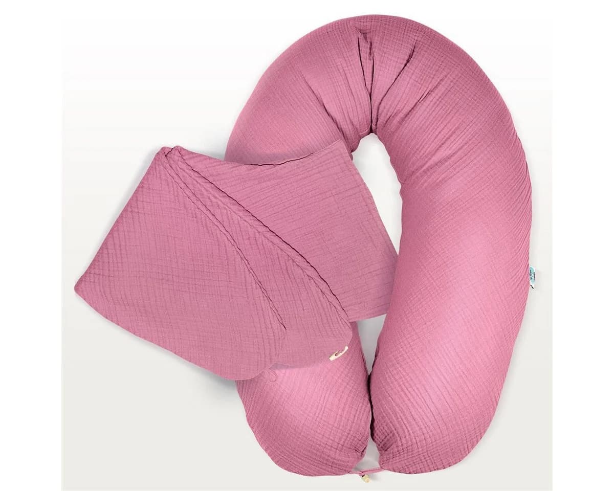 SEI Design Stillkissenbezug Musselin 100% Bio-Baumwolle Rosa - Bild 2