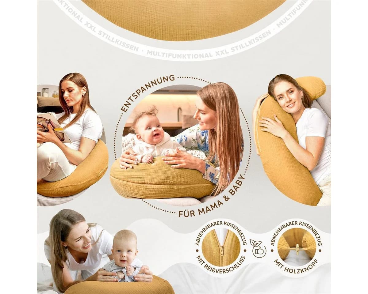 SEI Design Stillkissen XXL Musselin Bezug Beige - Bild 3