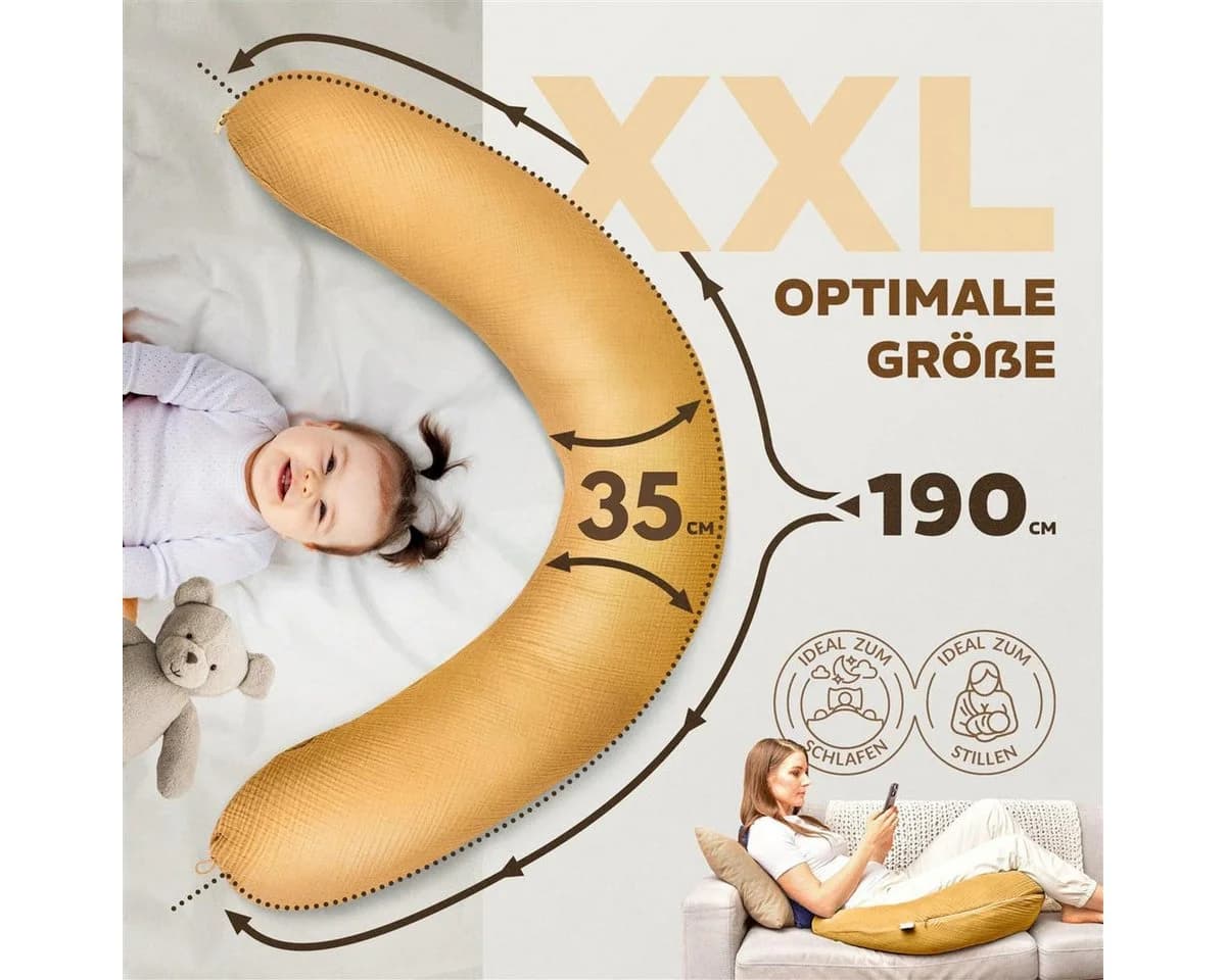 SEI Design Stillkissen XXL Musselin Bezug Beige - Bild 4