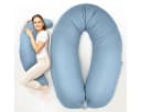 SEI Design Stillkissen XXL 190x30 cm Bio Baumwolle Blau Bild 1
