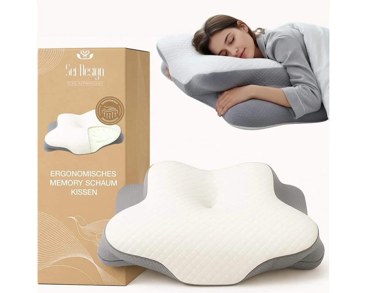 SEI Design Nackenstützkissen Viscoelastisch Memory Schaum Cooling Lyocell - Bild 2