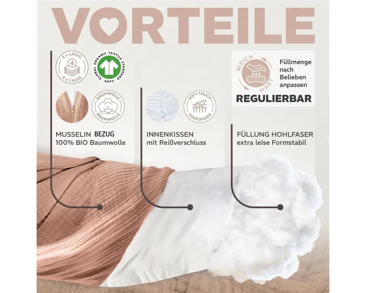 SEI Design Stillkissen XXL Babynest - Schwangerschaftskissen mit Bezug - Bild 3