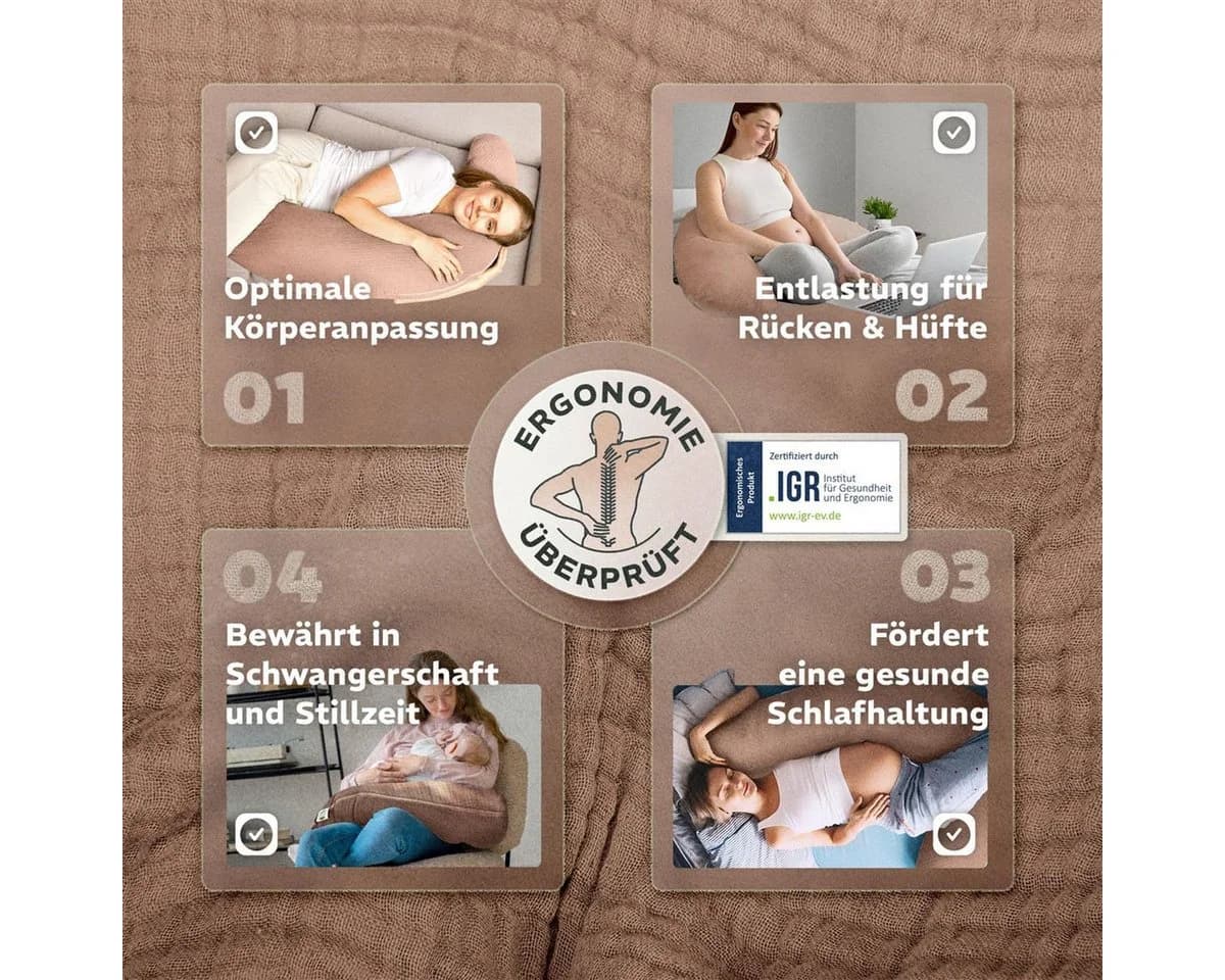 SEI Design Stillkissen XXL Babynest - Schwangerschaftskissen mit Bezug - Bild 5