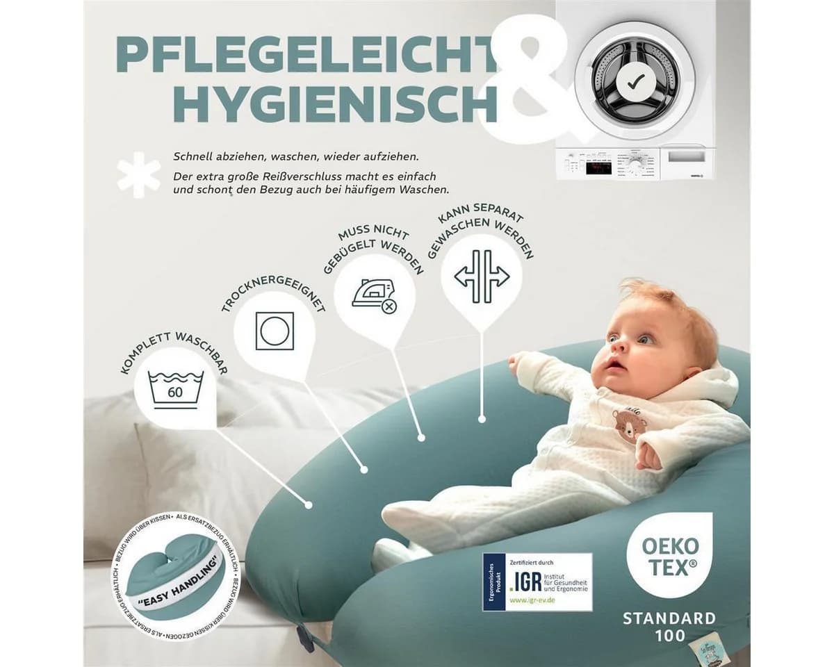 SEI Design Stillkissenbezug Jersey Zart-Mint 190x30 cm - Bild 4