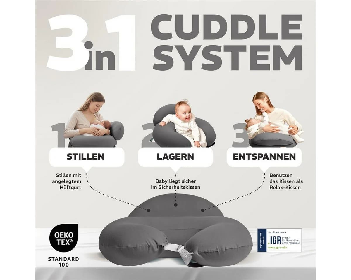 SEI Design Stillkissen mit verstellbarem Hüftgurt - Modernes Stillhörnchen - Bild 5