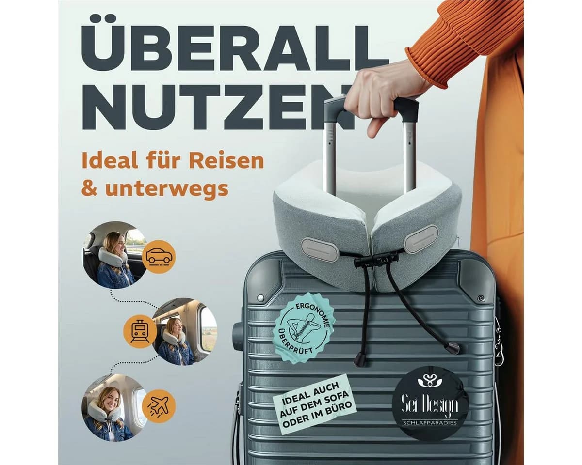 SEI Design Nackenstützkissen Nackenhörnchen - Reisekissen aus Memoryschaum
