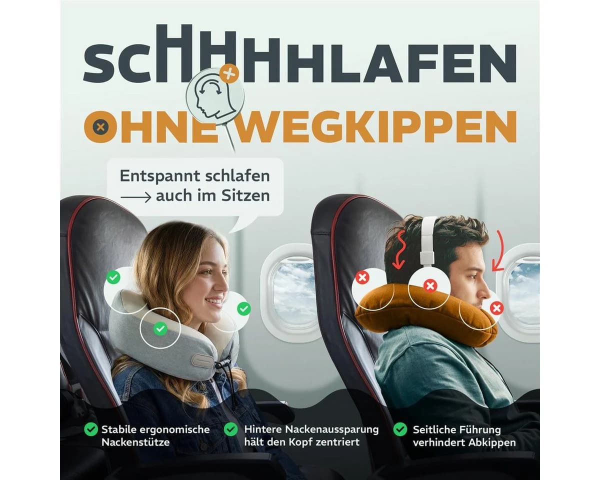 SEI Design Nackenstützkissen Nackenhörnchen - Reisekissen aus Memoryschaum - Bild 4