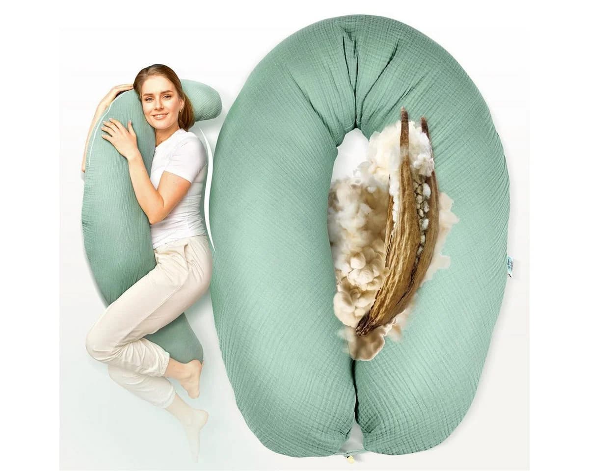 SEI Design Stillkissen Kapok-Füllung Bio-Baumwolle