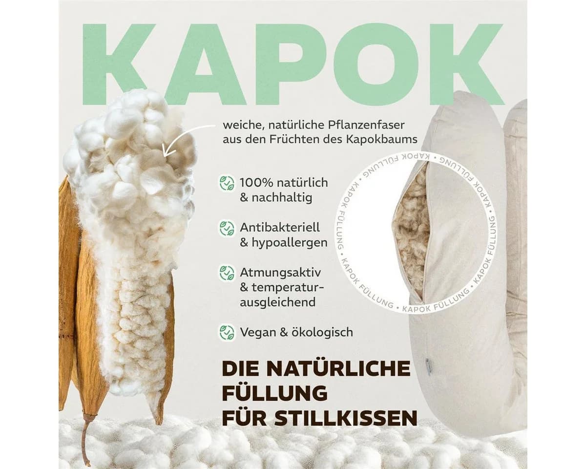 SEI Design Stillkissen Kapok-Füllung Bio-Baumwolle - Bild 3