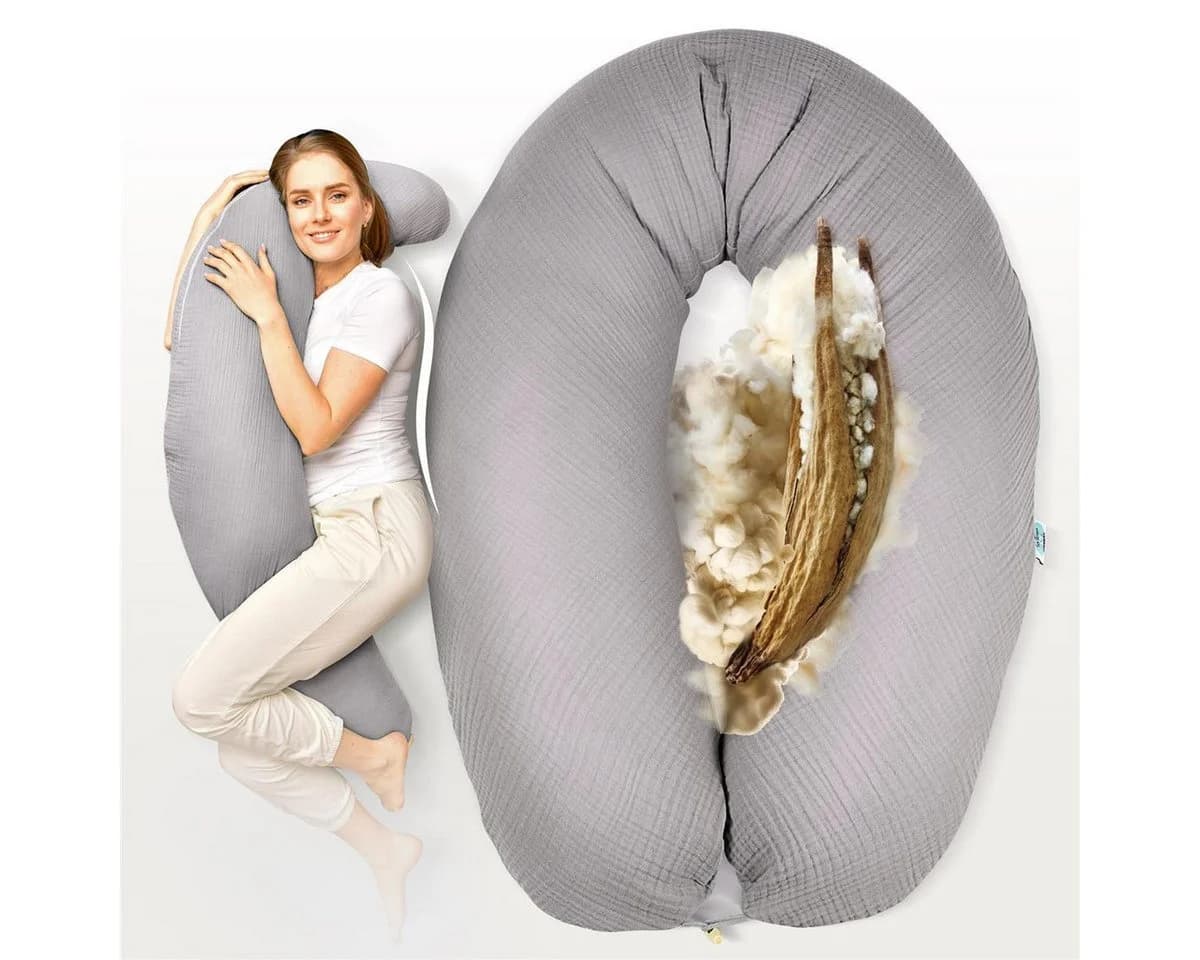 SEI Design Stillkissen Kapok-Füllung Bio-Baumwolle