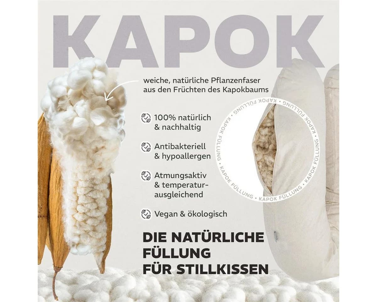 SEI Design Stillkissen Kapok-Füllung Bio-Baumwolle - Bild 3
