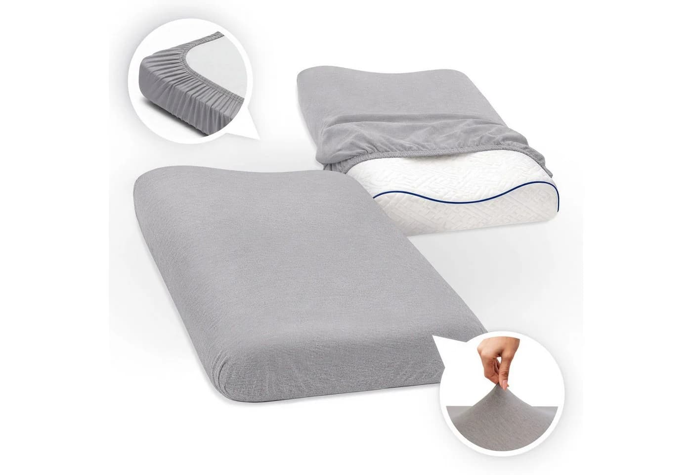 SEI Design Kissenbezug Stretch Silbergrau Universal - Bild 2