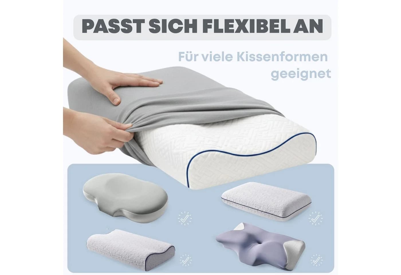 SEI Design Kissenbezug Stretch Silbergrau Universal - Bild 4