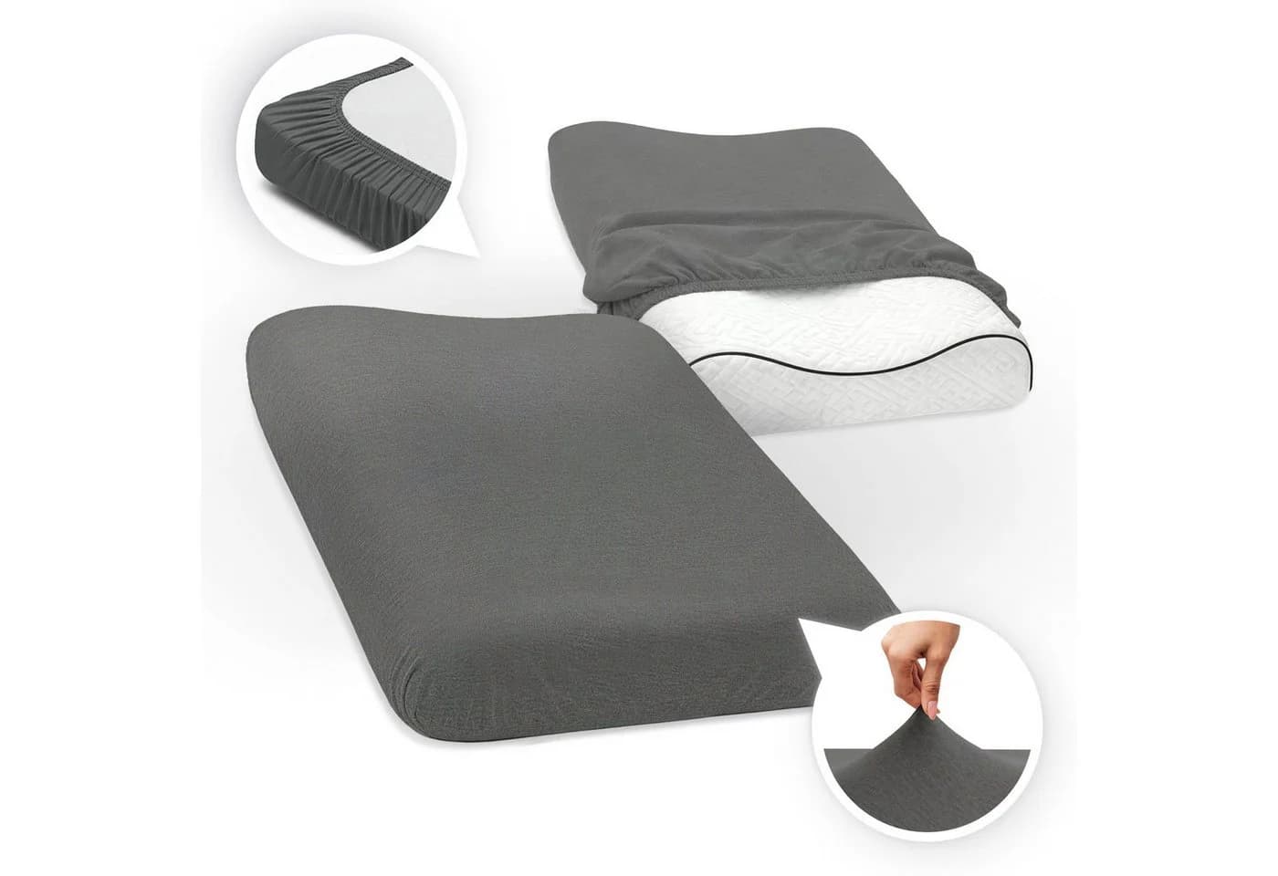 SEI Design Kissenbezug Stretch Grau 40x60 cm - Bild 2