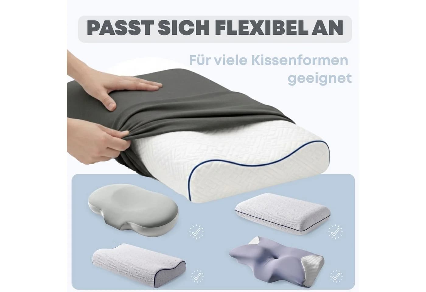 SEI Design Kissenbezug Stretch Grau 40x60 cm - Bild 4