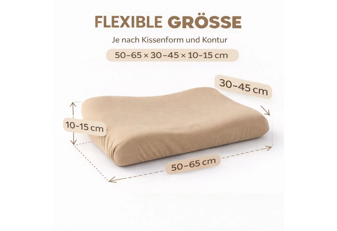 SEI Design Kissenbezug 2er Pack Stretch Baumwolle Beige - Bild 5