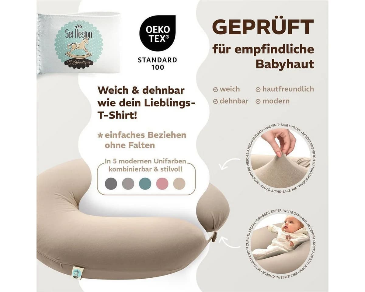 SEI Design Stillkissen Seitenschläferkissen XXL 190x30 Beige - Bild 5