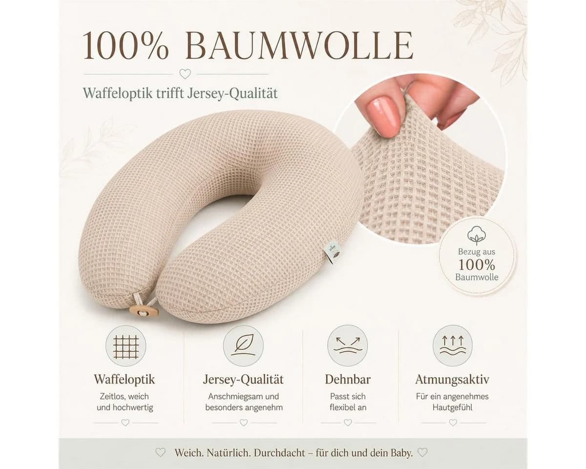 SEI Design Stillkissen Beige EPS-Mikroperlen Waffelstoff - Bild 3