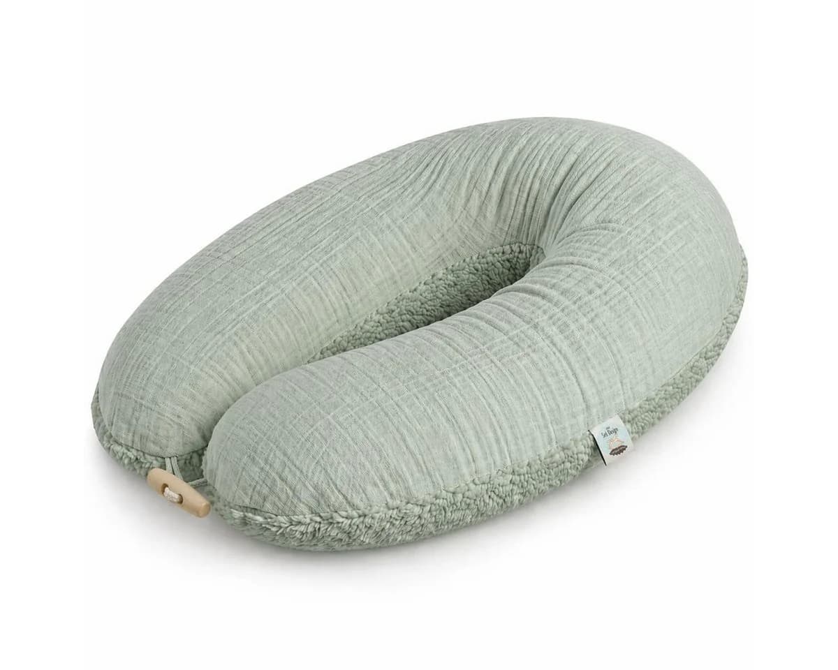 SEI Design Stillkissen XXL Taupe Musselin Teddyplüsch - Bild 2