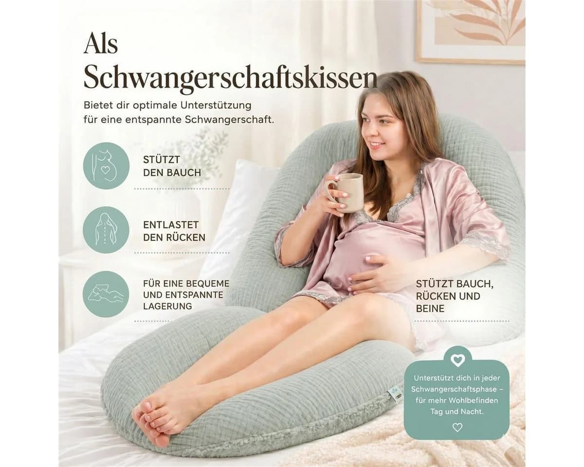 SEI Design Stillkissen XXL Taupe Musselin Teddyplüsch - Bild 3
