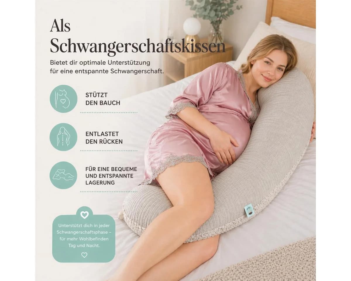 SEI Design Stillkissen XXL Taupe Musselin EPS Mikroperlen