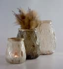 FURNARO Dekovase Set 3-tlg. Glas Windlichter Naturtöne Bild 1