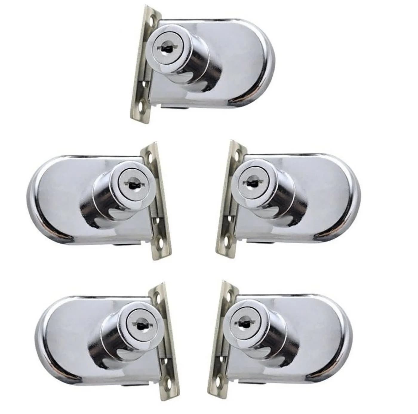 BAYLI 5er Set Glastürschloss Silber für Vitrine 4-8mm - Bild 2