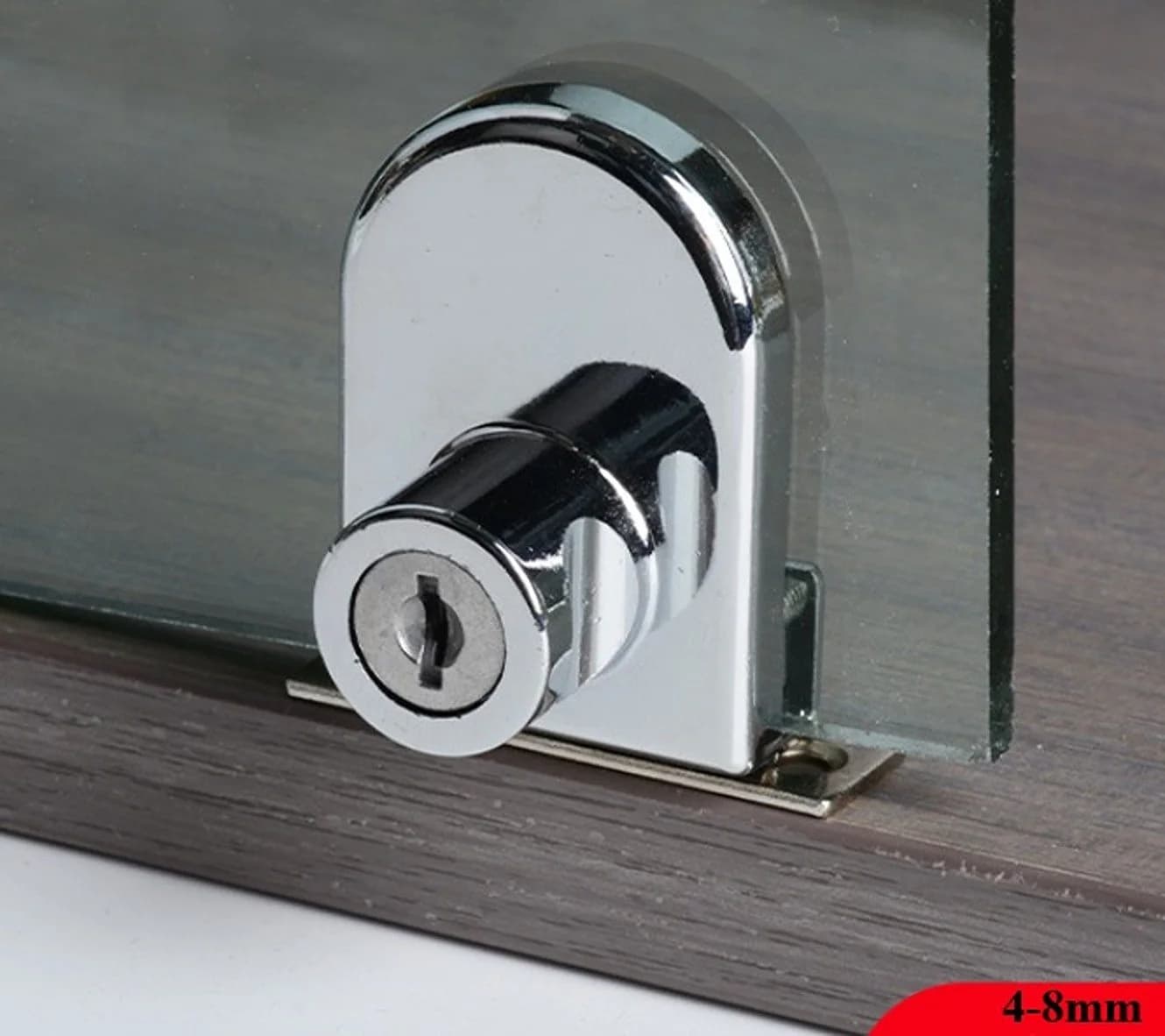 BAYLI 5er Set Glastürschloss Silber für Vitrine 4-8mm - Bild 3