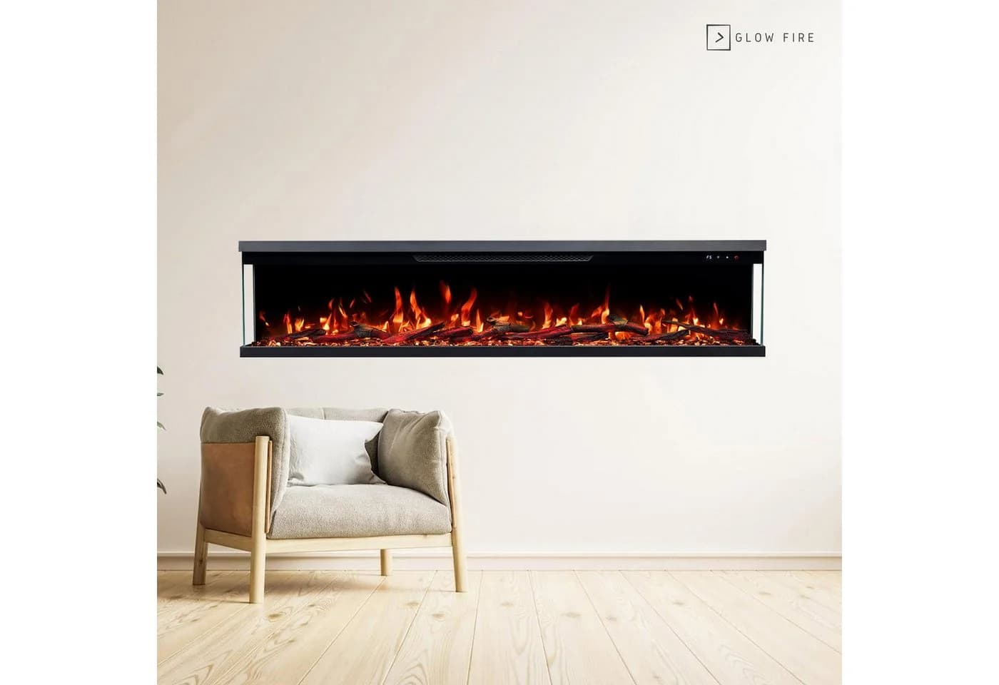GLOW FIRE Elektrokamin Insert Wandkamin mit 3D Feuer und Heizung - Bild 2